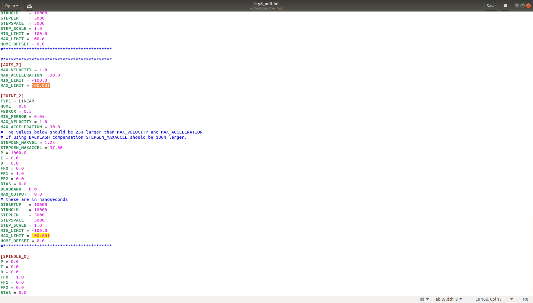 Z axis limit error - LinuxCNC Z axis limit error - LinuxCNC