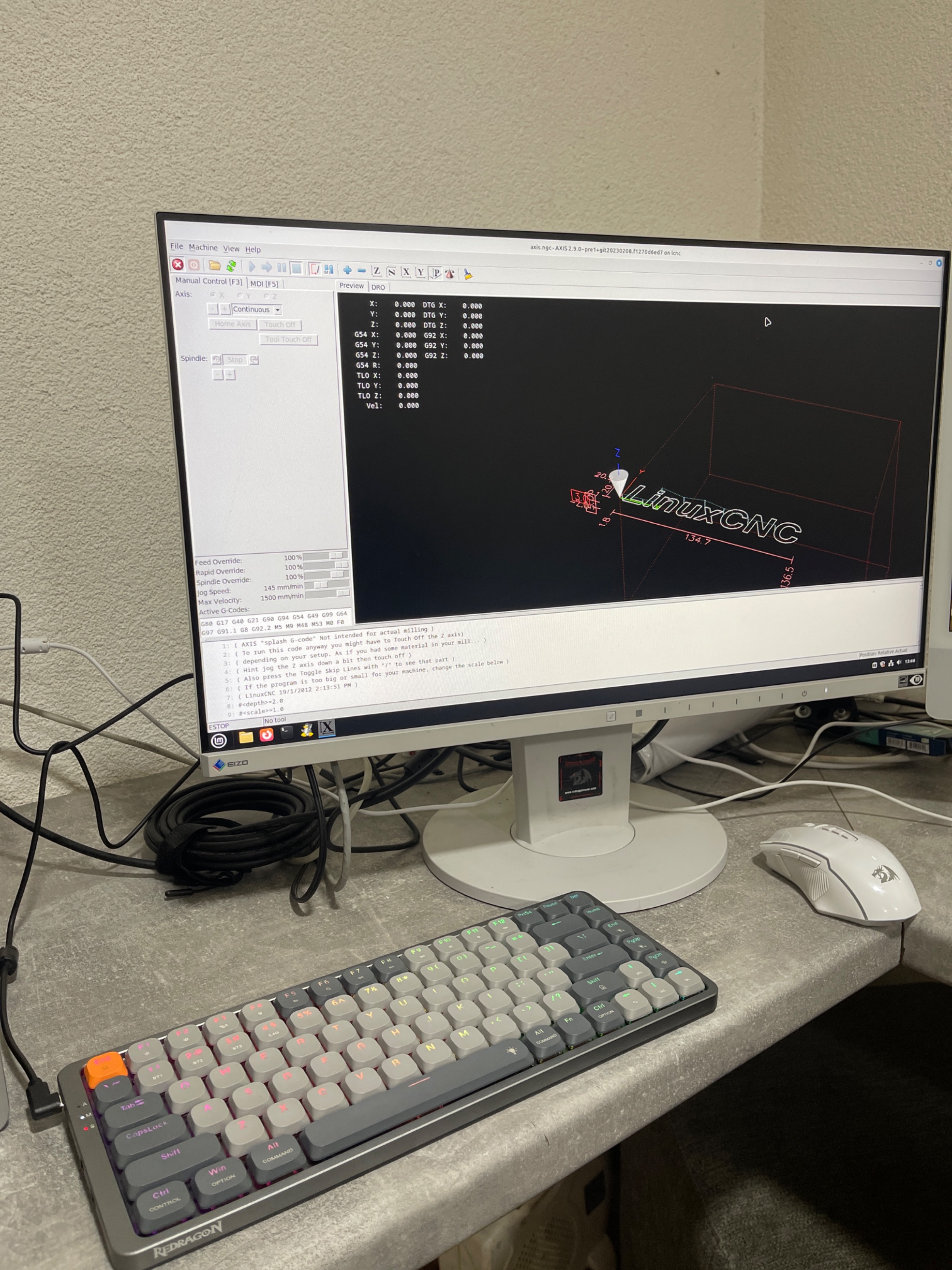 My first Linuxcnc Movment big up to my friend Tommylight - LinuxCNC